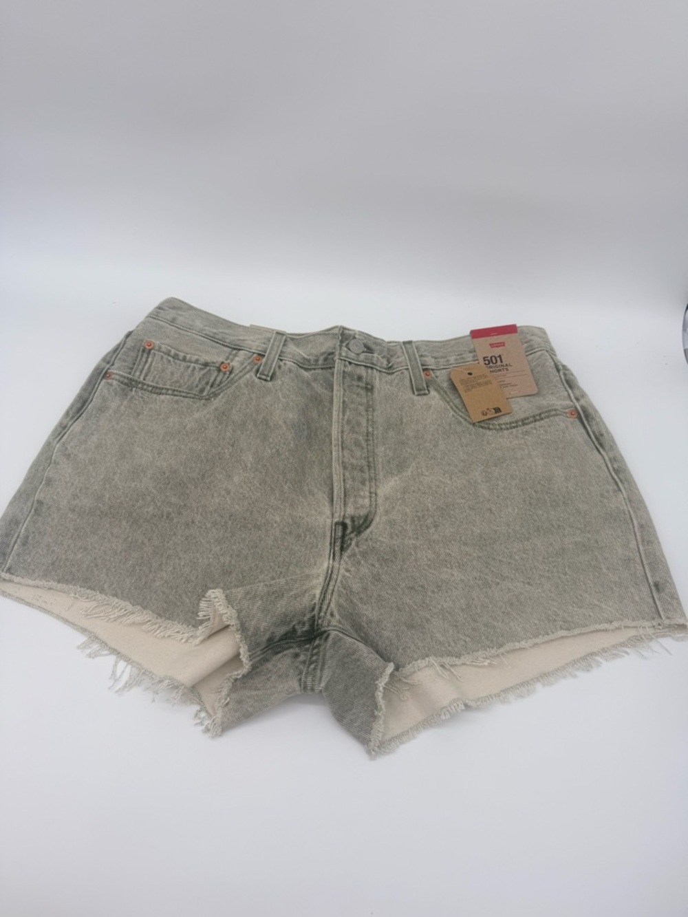 Levi's 501 Women's High-Rise Distressed Jean Shorts - Washed Gray